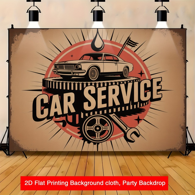 Gran cartel retro para taller  - Heavy Equipment Service reseña y precio