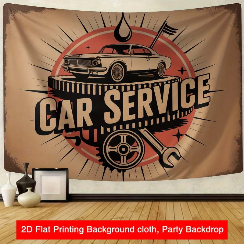 Gran cartel retro para taller  - Heavy Equipment Service reseña y precio